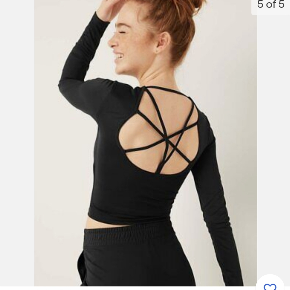 Victoria's Secret black fitted crew